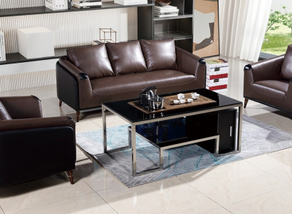 Sofagarnitur 3+1+1Sitzer Ledersofa Couch Wohnlandschaft Garnitur Design Modern